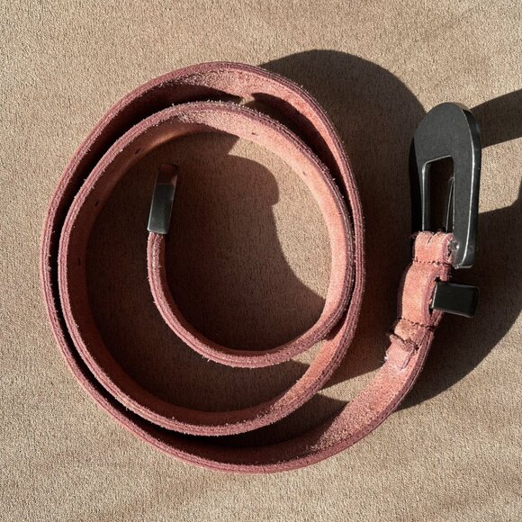 Free People Wildwood Suede Leather Western Etched Buckle Belt XS/S - Picture 8 of 16